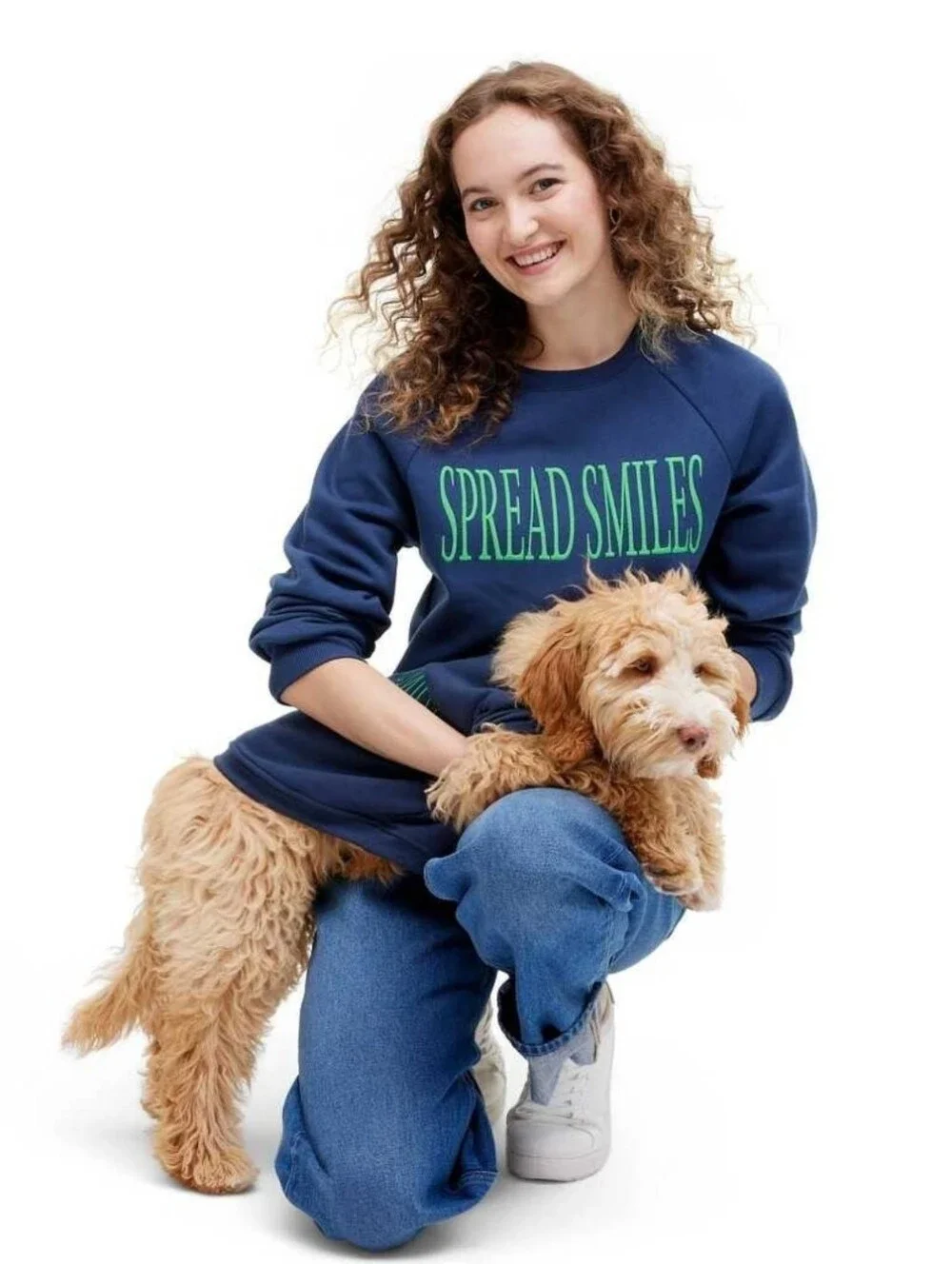 The Cuddle Collab Ellie & Emma Dog & Cat Spread Smiles Graphic Sweatshirt